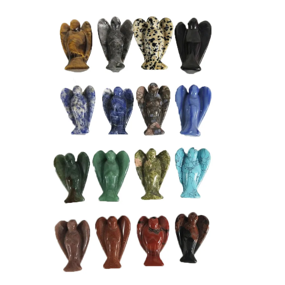 2 inch Wholesale Price Natural Gemstone Angel Healing Quartz Crystal Carving Statue For Home Decoration ZX | Дом и сад