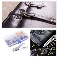 360pcs double cap rivets metal fixing studs craft snap fastener press button repair tools kit for diy leather belt jeans jacket