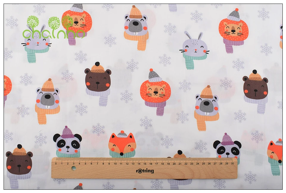 Chainho, Jungle animals Series, печатная саржевая хлопковая ткань, для поделок шитья, простыня для детей и малышей, подушка, материал, полметра