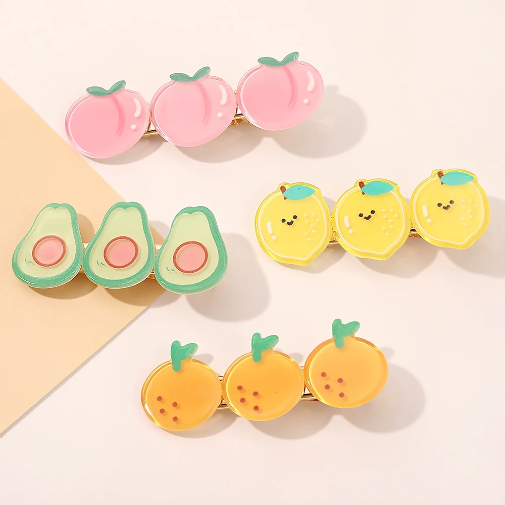 2021 New Hair Clips Hair Claws Fruit Hair Barrette Claw Metal Hair Claw Clips Hair Accessories For Women And Girls