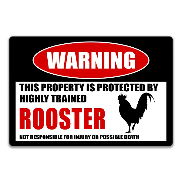 Знак безопасности петуха Предупреждение опасность металлическая Жестяная