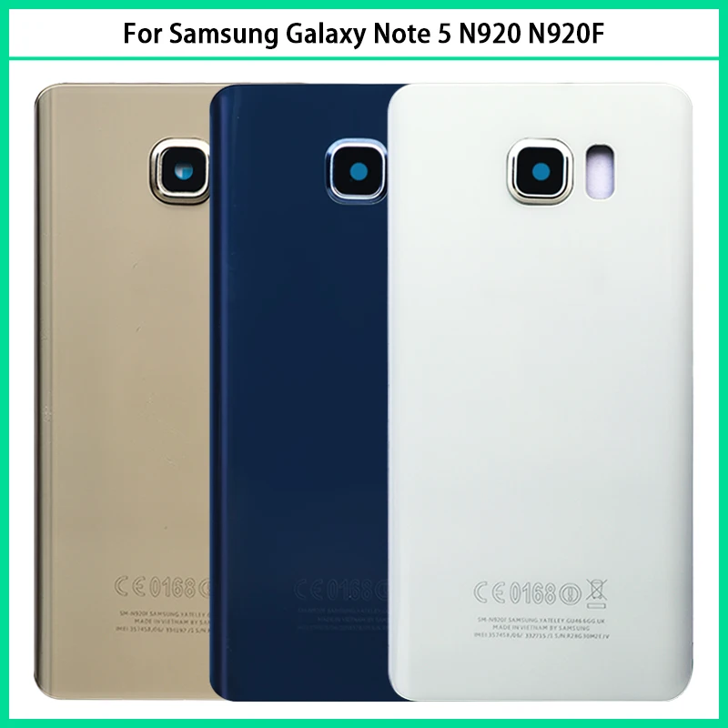 Новинка для Samsung Galaxy Note 5 N920 N920F Задняя крышка батареи задняя дверь Note5 3D стеклянная