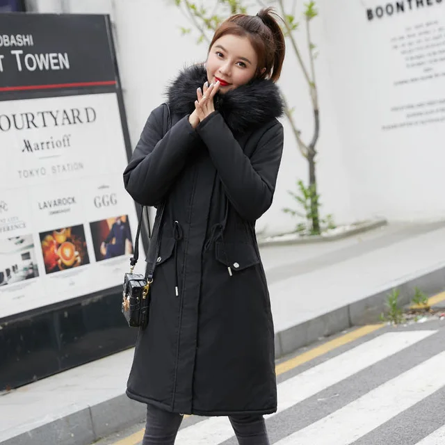 Winter Parkas jacket 2019 winter women's jacket fashion hooded fur collar thick warm long winter coats -30 degree snow jackets