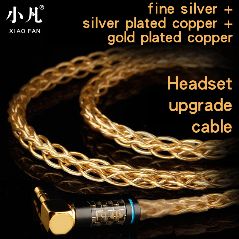 XIAOFAN AU06 8 Core Gu-Ag-Cu кабель для обновления сплава 2,5/3,5/4,4 мм сбалансированный кабель с MMCX/2pin разъем для ex1000 ie80 se846535