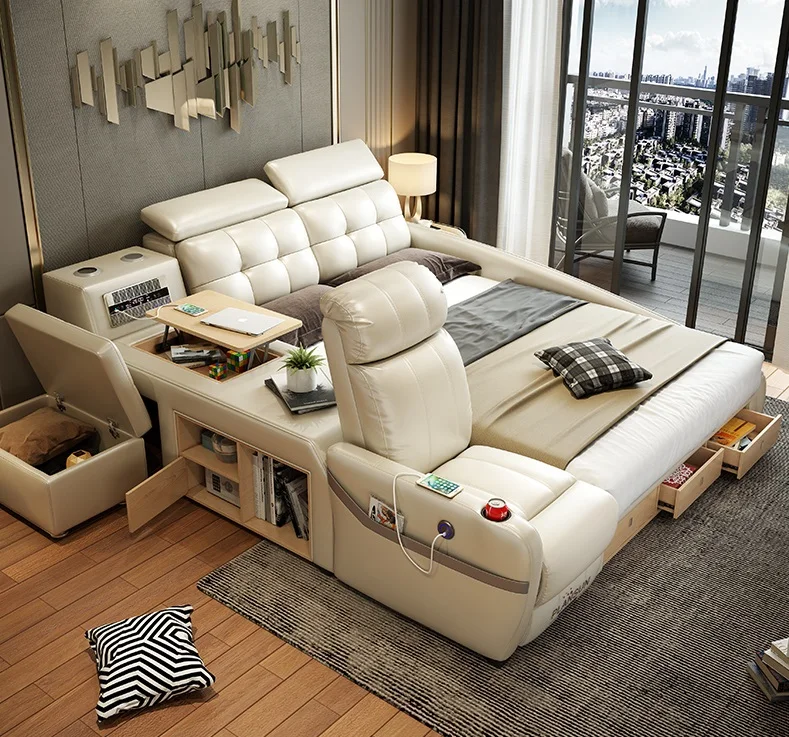 Новый современный дизайн кровати USB Bluetooth динамик Электрический массажный стул