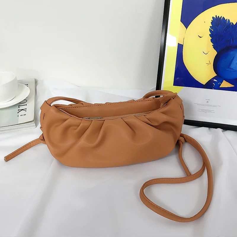 MABULA Fashion Dumplings Clutches Bag High Quality Leather Cloud Handbags for Women Small Soft Elegant Messenger Shoulder Bags | Багаж и