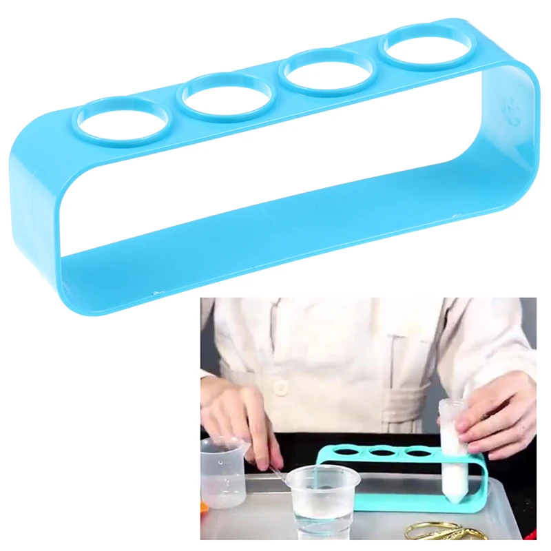 

1pc Plastic Test Tube Rack 4 Holes Holder Support Burette Stand Lab Test Tube Stand Shelf School Supplies