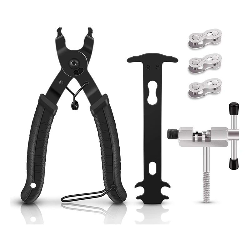 

Bike Chain Tool,Adjustable Bike Chain Tool+Bike Link Pliers+Chain Gauge+Bike Missing Link,For 6 7 8 9 10 Speed Bike