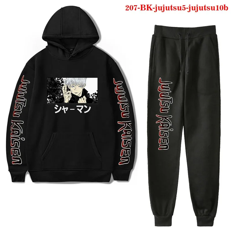 

Jujutsu кайсен аниме толстовкой с капюшоном и штанами комплекты зимние мужские и женские домашние тапочки модная зимняя верхняя одежда из 2 х п...