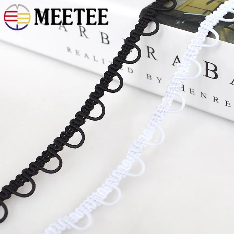 Meetee 1 см u волнистая кружевная лента черно белая плетеная тесьма по Цельсию