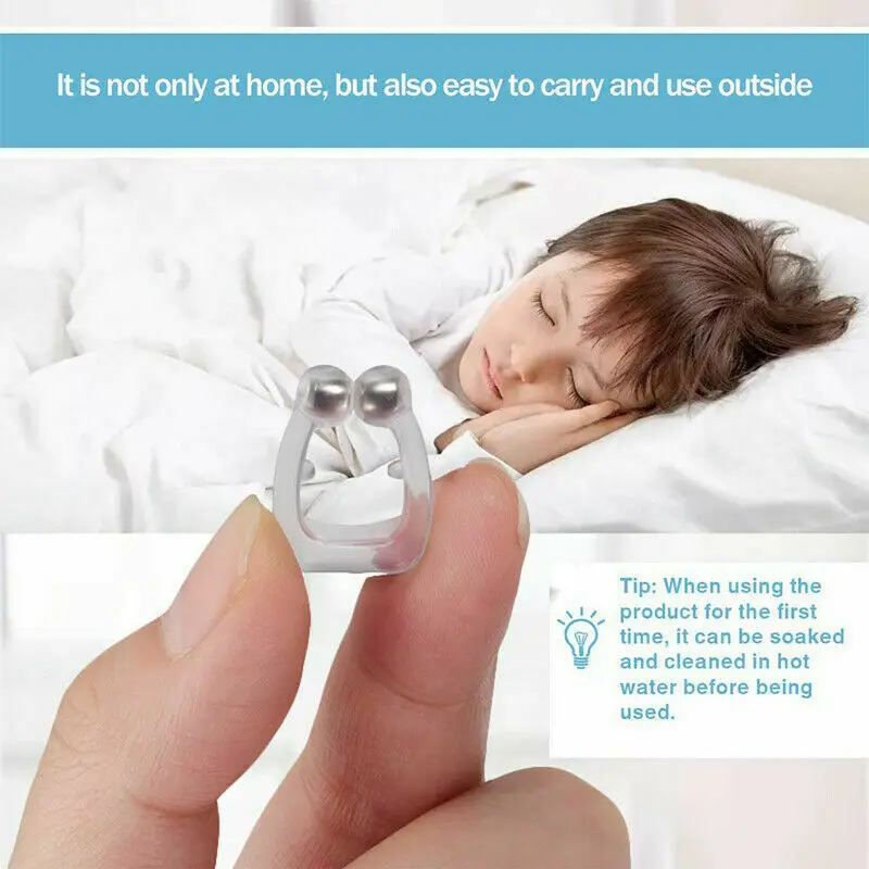 Силиконовый Магнитный антихрап зажим для носа поддон сна защита от храпа апноэ