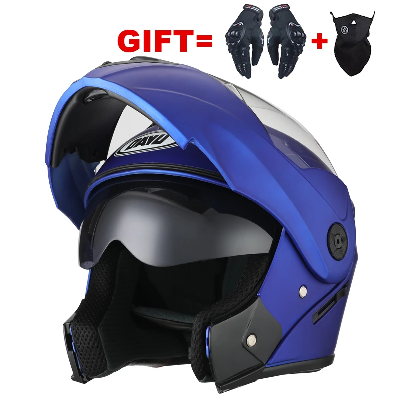 

Motorcycle Flip Up Double Visor Helmet DOT ECE casco Motorbike Helmet With Inner Sun Visor Unisex Helmets motocross dirt bike