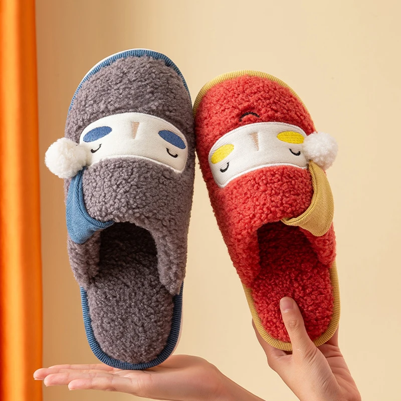 Winter Slippers Women New Home Slippers Unisex Cartoon Shoes Non-slip Soft Warm Slippers Bedroom Floor Shoes Chirstmas Gift