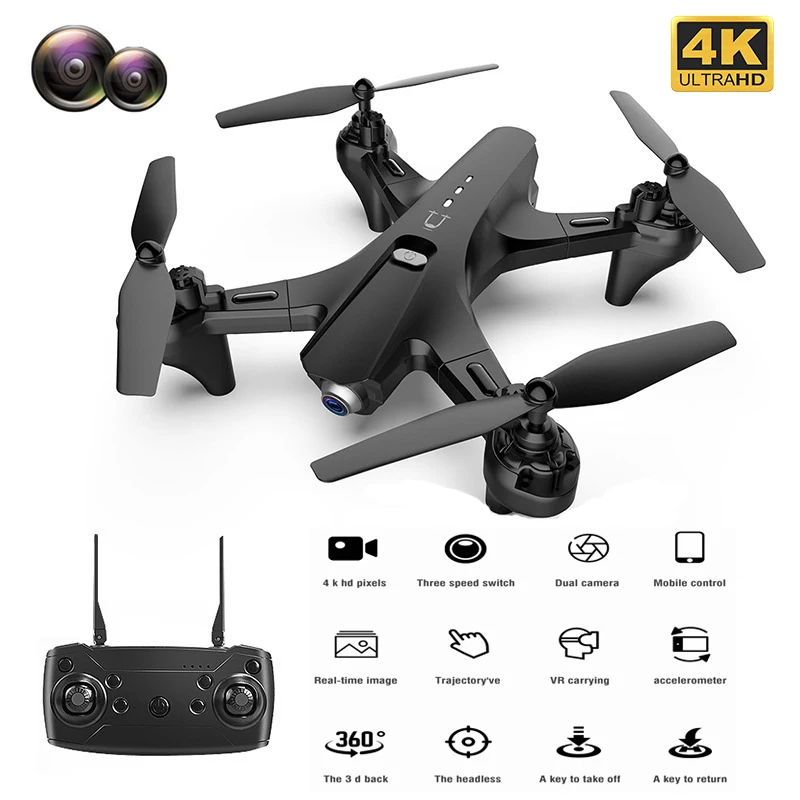 

Fpv Drone 4k Ultra HD Wide Angle Dual Camera Aerial Photography Drone Profesional Wifi Height Hold Selfie Dron Quadrocopter