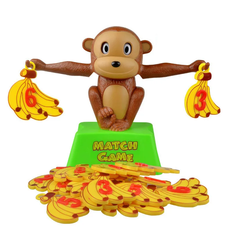 

Montessori Math Match Game Board Toys Monkey Puppy Balancing Scale Number Balance Games Baby Learning Toy Animal Action Figures