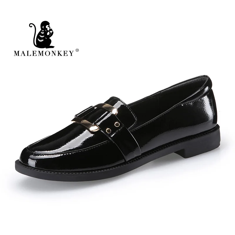 

Designer loafers women Women Flats Metal Decoration Fashion Female Loafers Platform Slip On Solid Black Women Shoes 012903