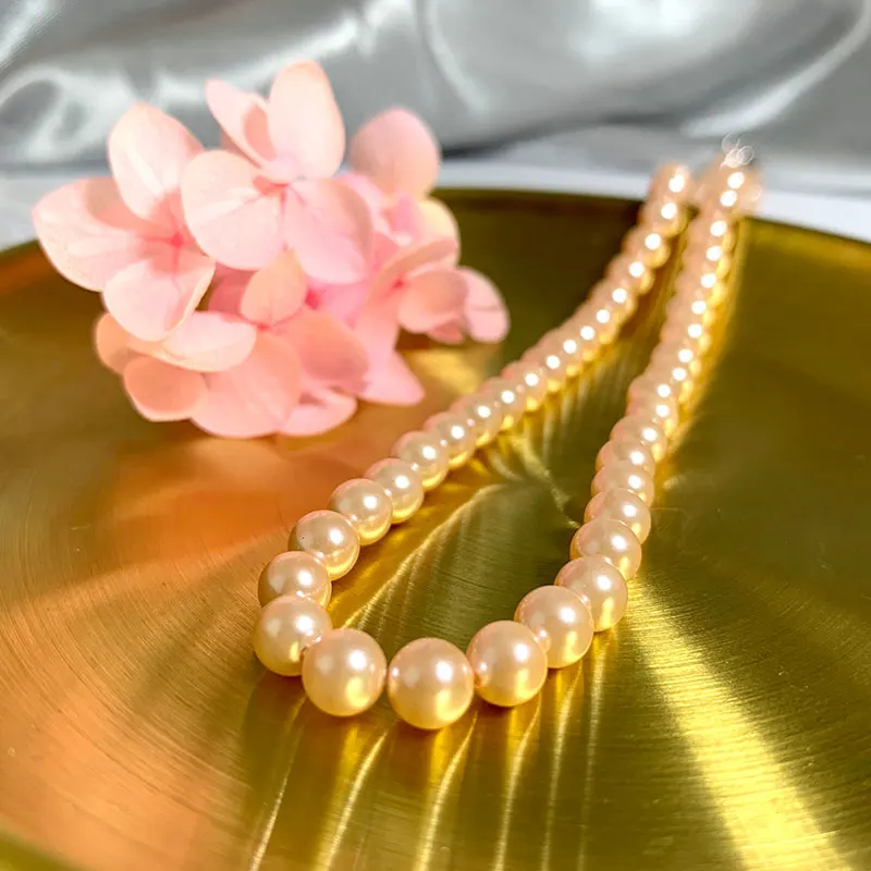 Женское классическое свадебное ожерелье элегантное из перламутрового розового