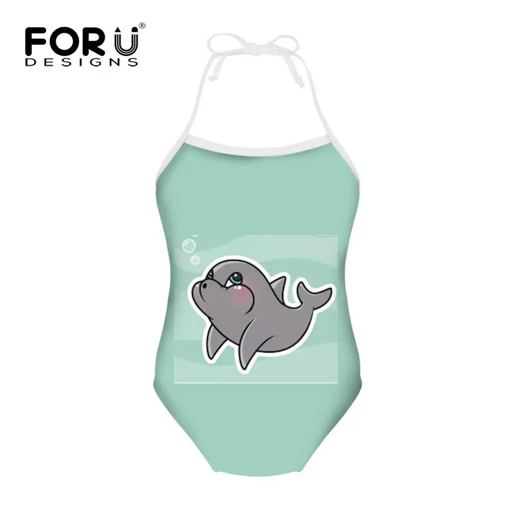 HMP001BS FORUDESIGNS/милый цельный костюм с принтом дельфина; купальный костюм для девочек; детская одежда для купания; одежда для купания для малышей; летний купальный костюм - Цвет: HMP001BS