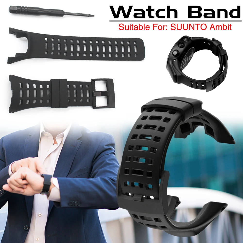 

Watch Band For SUUNTO Ambit Peak 2R 2S SAPPHIRE 24MM Men's Rubber Watch Strap Screwdriver Accessories Printed Silicone