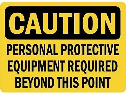 

Воспроизведение металлических знаков 12x8 дюймов, предупредительный персонал требуется защитное оборудование, настенный Декор для дома Bedro