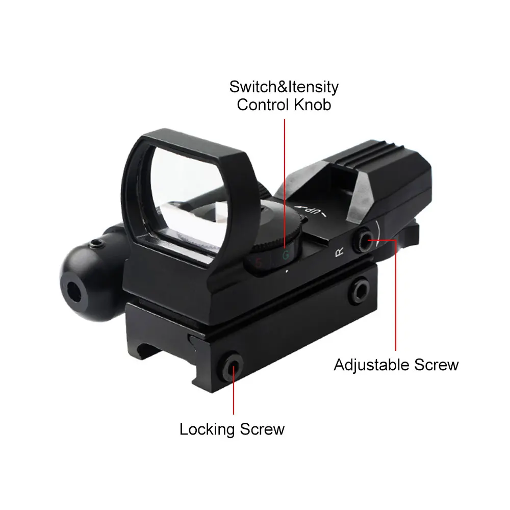 Tactical 10MOA Point Air Gun Red&ampGreen Hunting Dot Laser Rear Sight Reflection Holographic Optics Rifle Reticle Scope 20mm | Спорт и
