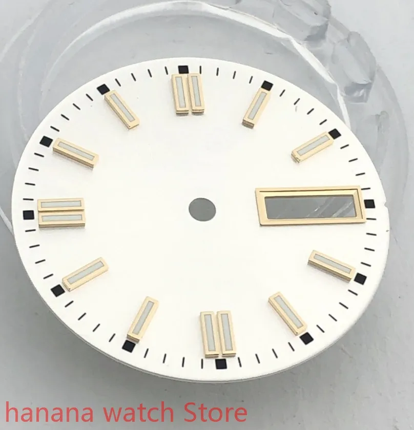 

NO BLIGER LOGO Sterile 29mm dial date kit is suitable for NH36 night plate parts male watch movement dial white