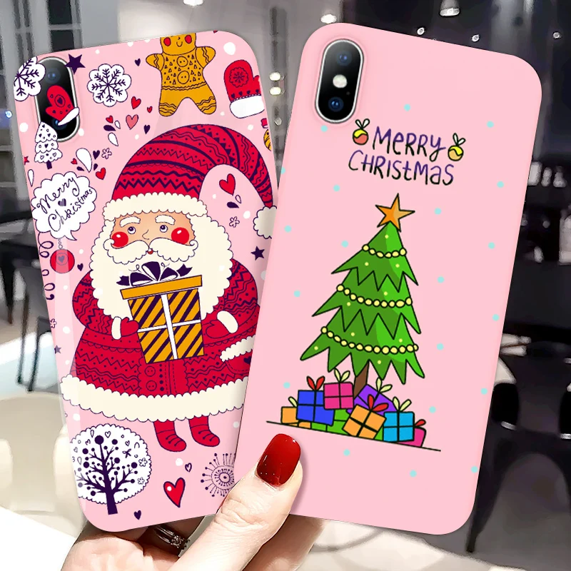 Cartoon Christmas Phone Case For iPhone 12 11 Pro Max X XR XS Max 6 6s 7 8 Plus 12Mini 5 5S SE 2020 Soft Cover For iPhone 13 Pro