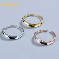 qmcoco 2021 simple silver color ring for women stacking female thin rings jewelry wedding band engagement accessories