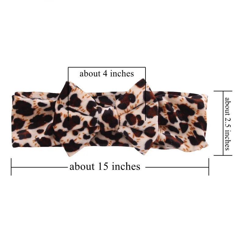Дизайнерская бархатная повязка для волос с леопардовым принтом 5 дюймов бант