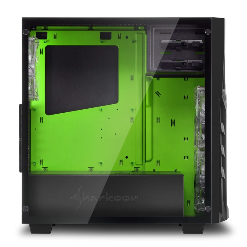 Игровой корпус для компьютера Sharkoon DG7000 G green ATX 2xUSB 2.0 3.0 Audio 3x140mm fan без БП led