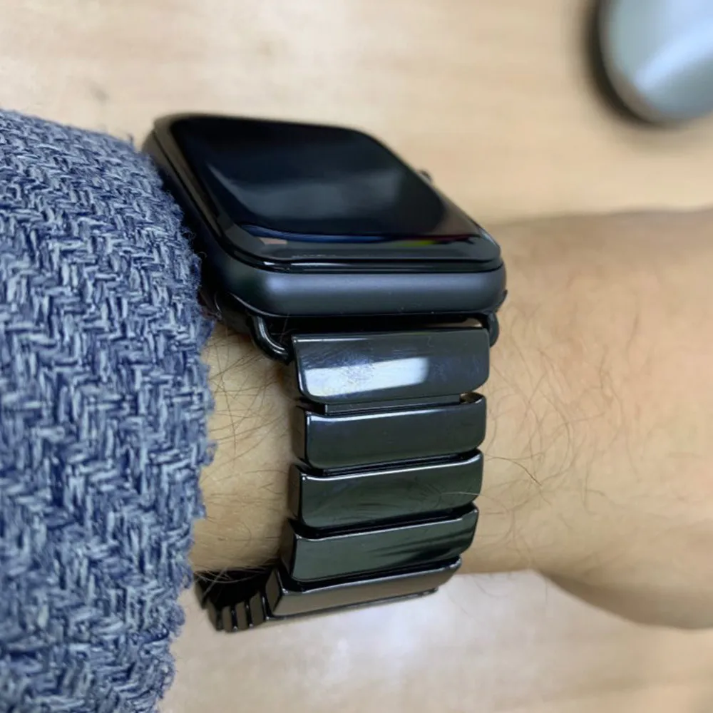 

Ceramic Strap For Apple Watch Band 38mm 42mm Butterfly Buckle Replacement Strap for iWatch Band Series 6 5 4 40mm 44mm Watchband