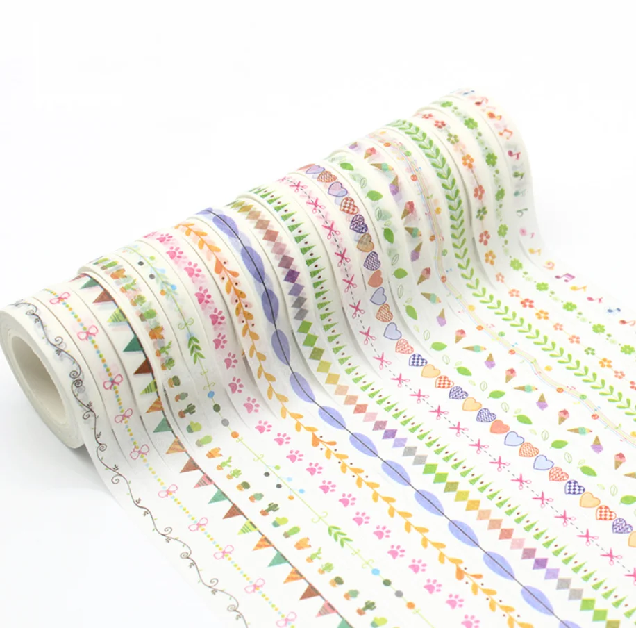 8mm*10m Kawaii flower leaf paw heart tree Washi Tape Masking Tapes For Kids DIY Decorative Diary Scrapbooking Photo Ablum | Канцтовары