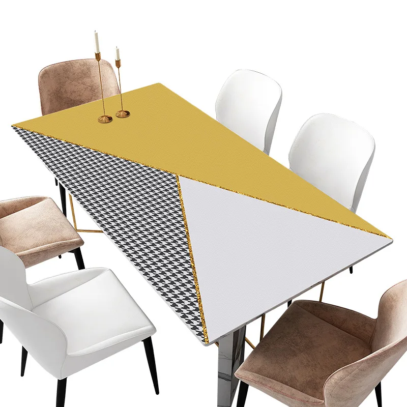 Скатерть из ПУ кожи в стиле пэчворк водонепроницаемая и маслостойкая