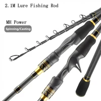 2 1m high carbon fiber lure fishing rod power mh lightweight spinning casting fishing pole lure fishing rods