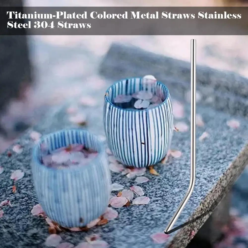 Многоразовая Питьевая солома с покрытием из титана высокое качество 304