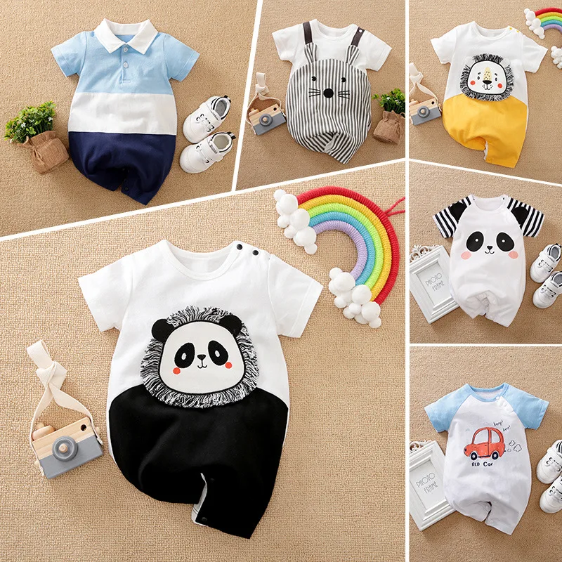 

Cute clothes cartoon baby jumpsuit summer newborn crawling jumpsuit children pajamas
