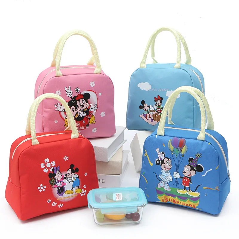 

2020 New Disney Mickey mouse Handbag Casual Bag Minnie Canvas Bag Handcuffs Bag Lunch Box Bag boys girls boy handbag