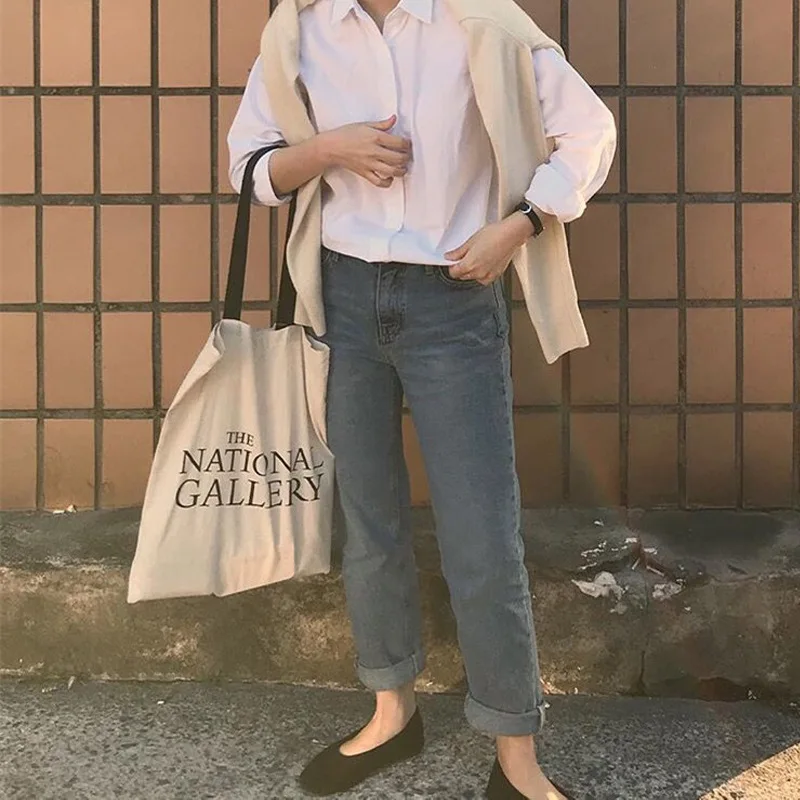 Холщовые сумки через плечо с надписью Национальной галереи большая сумка-тоут