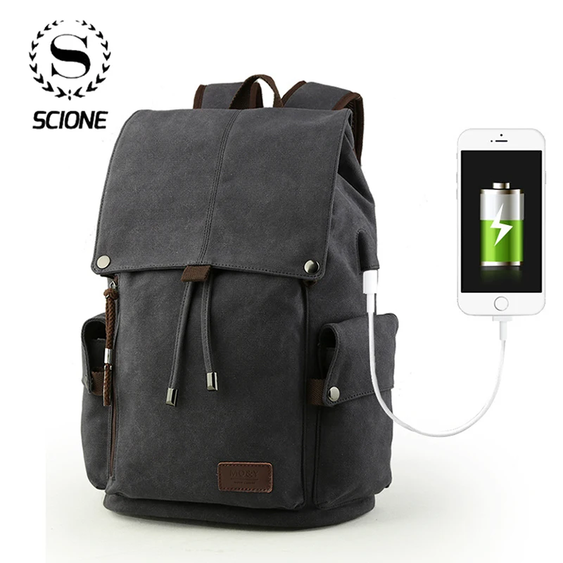 Модные холщовые Рюкзаки большой емкости мужской рюкзак дорожная сумка через