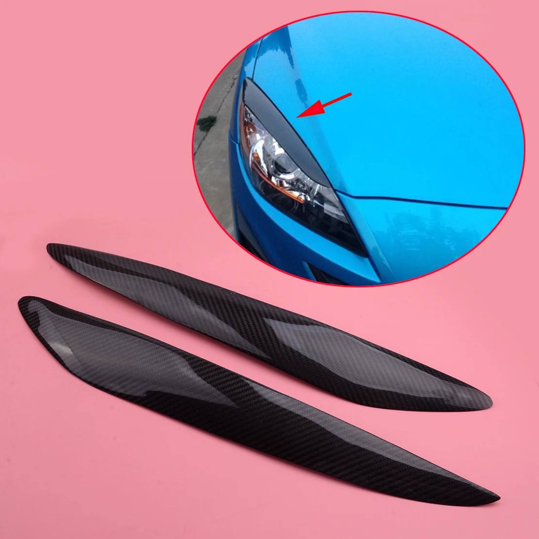 Накладка для фар из углеродного волокна бровей век подходит Mazda 3 Mazda3 JDM 2010 2011 2012 2013