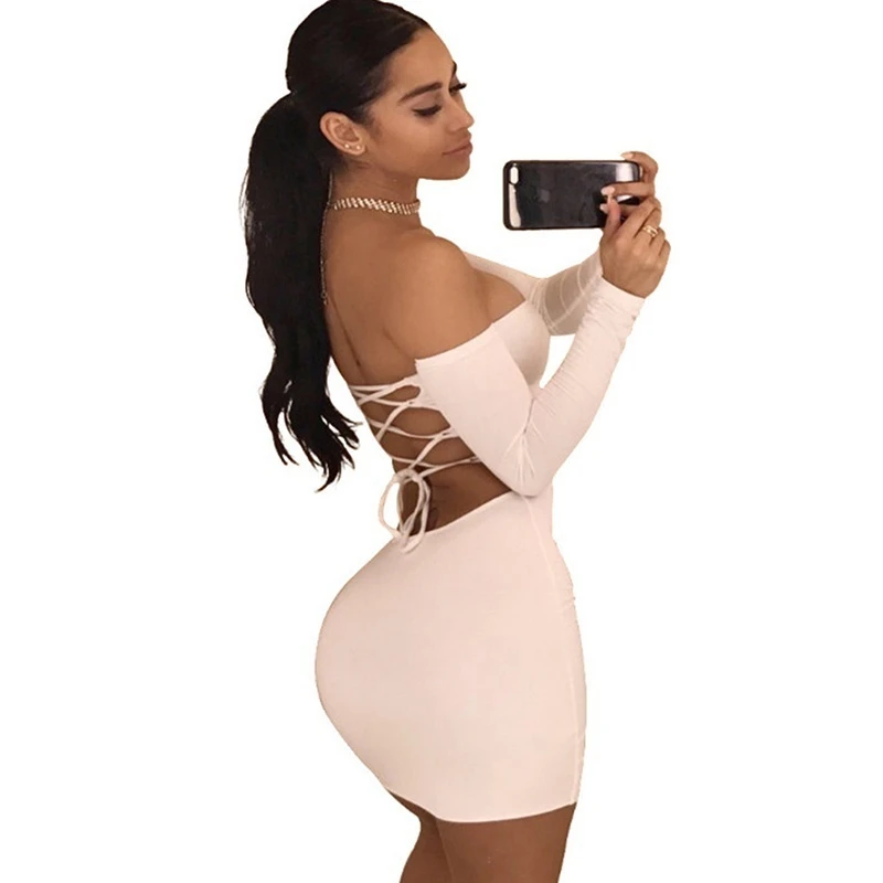 Осенне-зимнее платье с длинным рукавом женское сексуальное черное облегающее