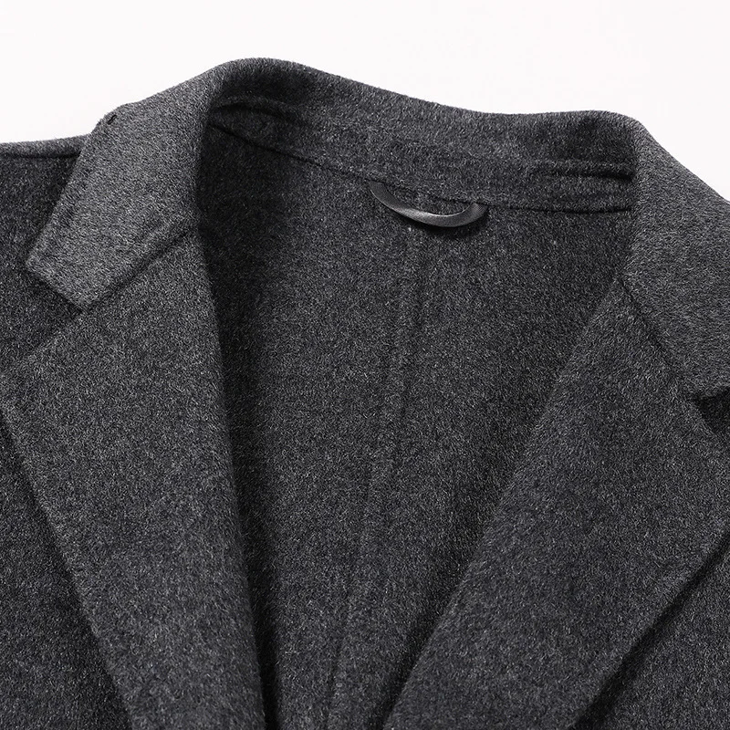 

Men's fat plus large medium length woolen coat