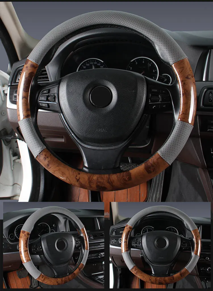 Кожаные удобные дышащие оплетки для руля|Чехлы на руль| |