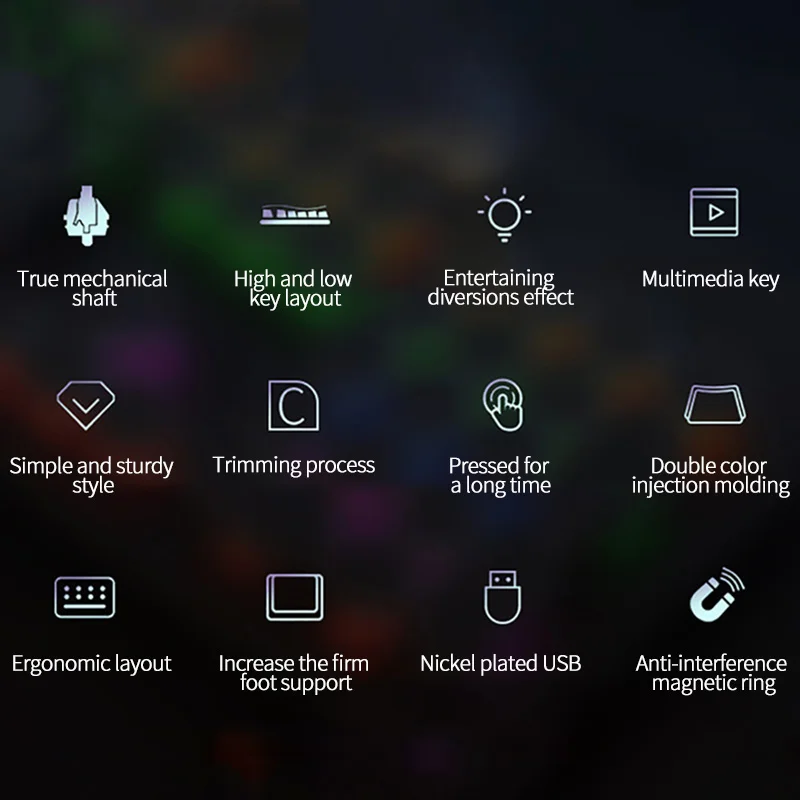 

Gaming Mechanical Keyboard Blue Red Switch USB RGB/Mix Backlit Wired Keyboard 104 Anti-Ghosting For Game Laptop PC US