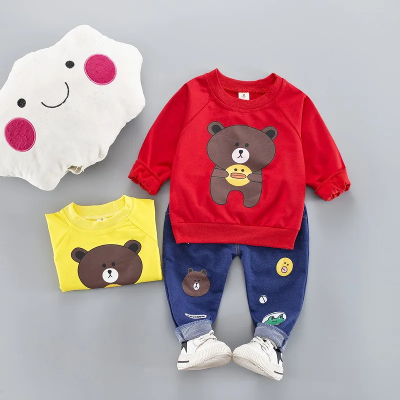 Свитшоты с длинными рукавами и героями мультфильмов для детей 1-4 лет Удобные