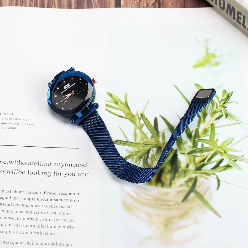 Часы женские кварцевые с магнитным сетчатым браслетом люксовые наручные со