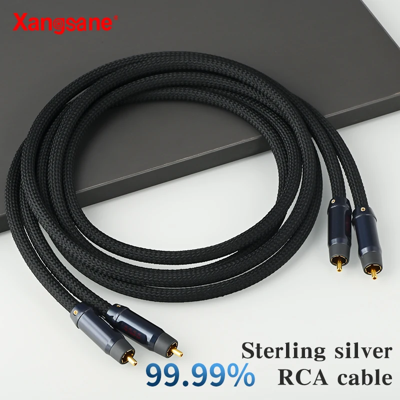 Xangsane XS-1101Ag 4N 99.99% Sterling Silver Wire Core Audio RCA Cable Sound Card เครื่อง CD เครื่องขยายเสียงเชื่อมต่อ