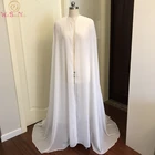 Женская Длинная накидка на лето, белая свадебная шифоновая шаль-болеро со шлейфом, накидка для невесты, накидка на заказ