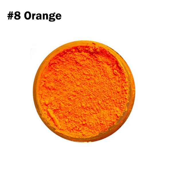 NEON ORANGE 7 цветов микс/набор неоновая Рассыпчатая Пудра Тени для век пигмент матовая минеральная блестящая пудра для ногтей макияж мерцающие Сияющие тени для век - Цвет: NEON ORANGE
