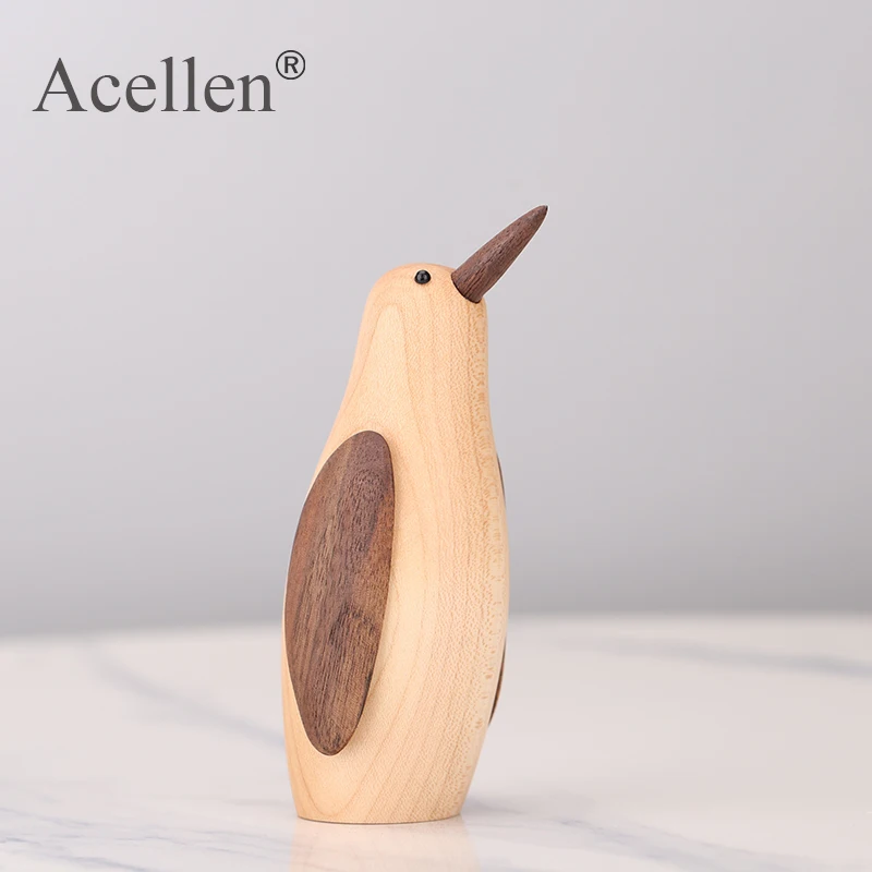 Модель деревянного пингвина аксессуары для домашнего декора фигурки животных